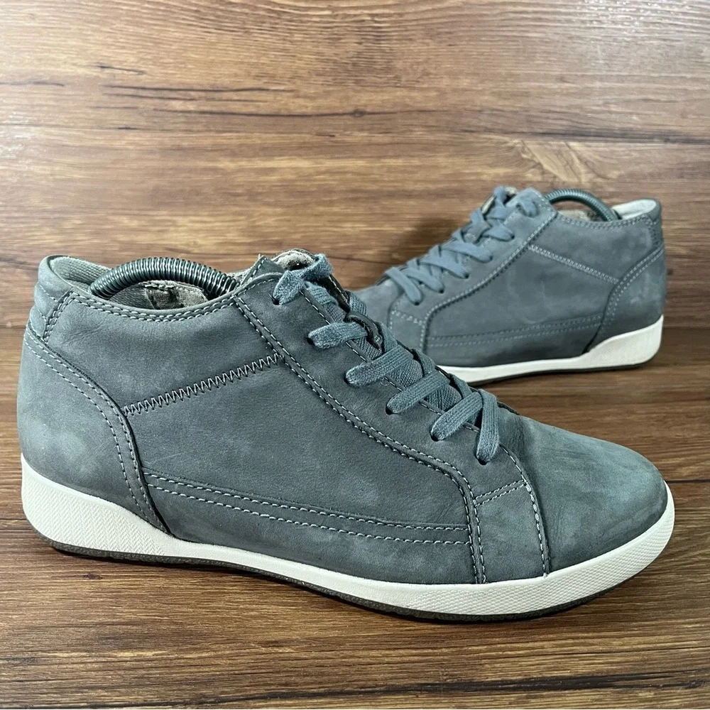 DANSKO‎ Onyx Gray Leather Mid Top Sneakers Women’s Size 9.5 (40) Shoes